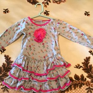 Jelly the pug tiered toddler dress